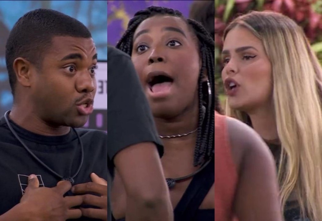 Participantes do Big Brother Brasil 2024 em discussão acalorada durante uma tarefa.
